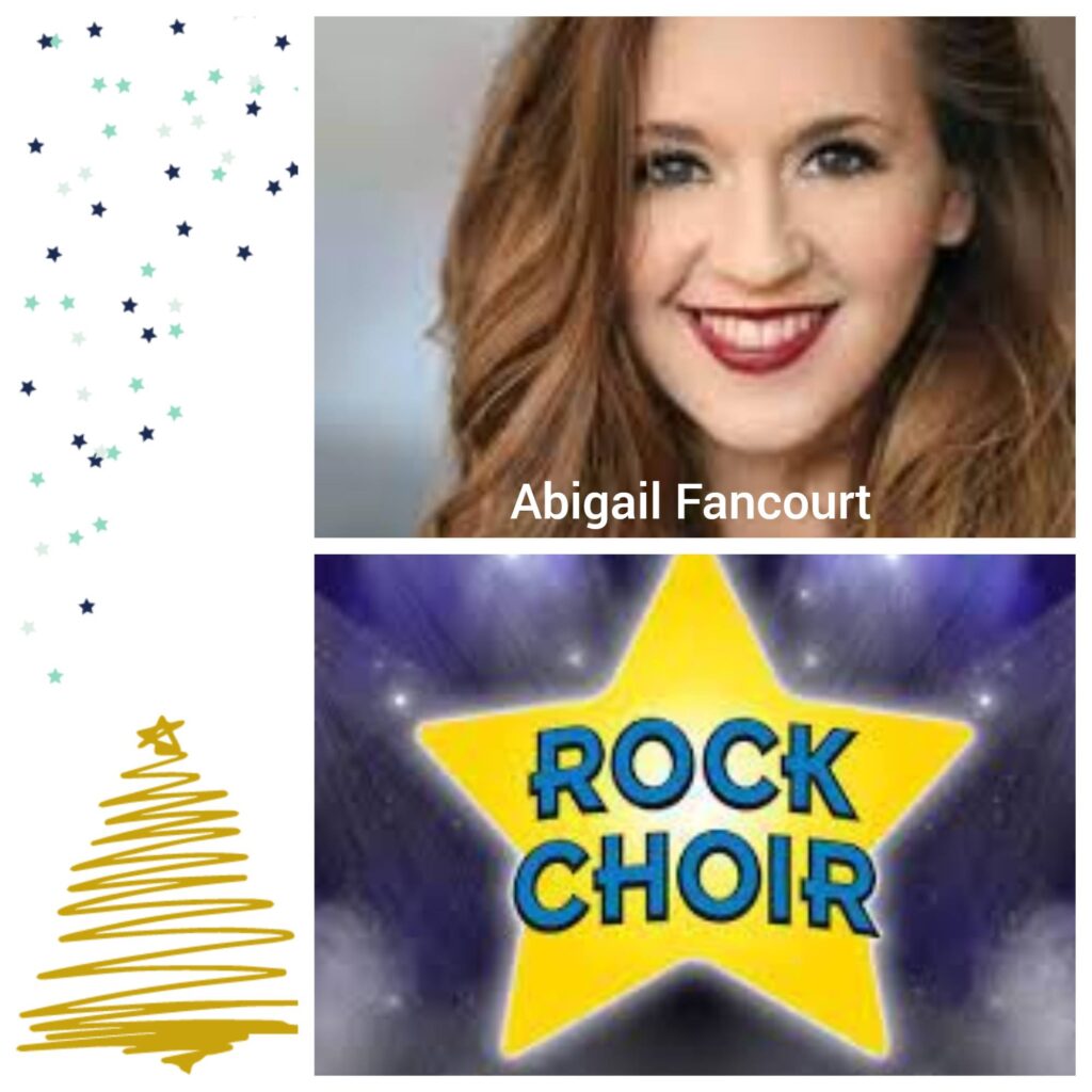 photo of singer Abigail Fancourt above the Rock Choir logo