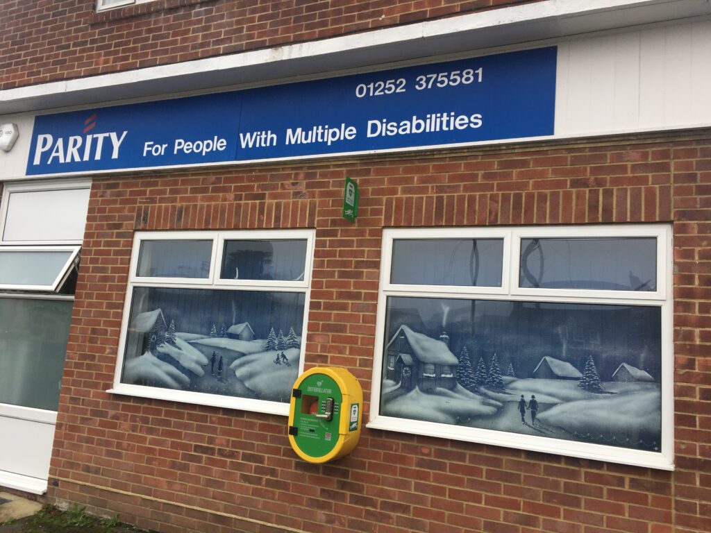 snow windows at the Farnborough service