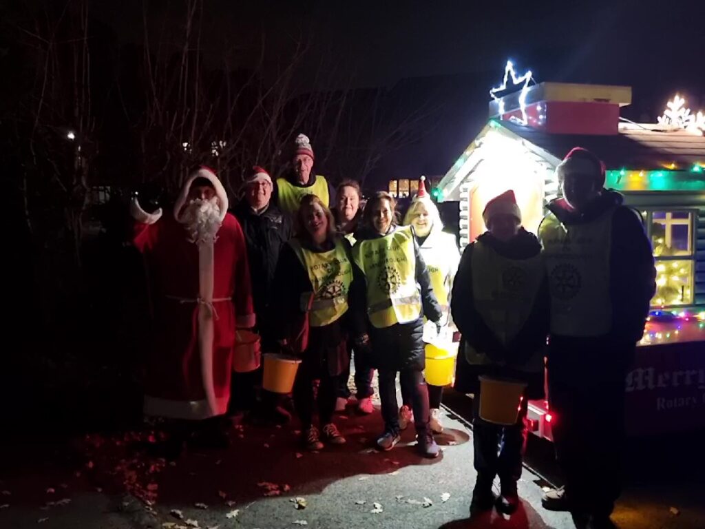 Our collection volunteers with the Santa Sleigh