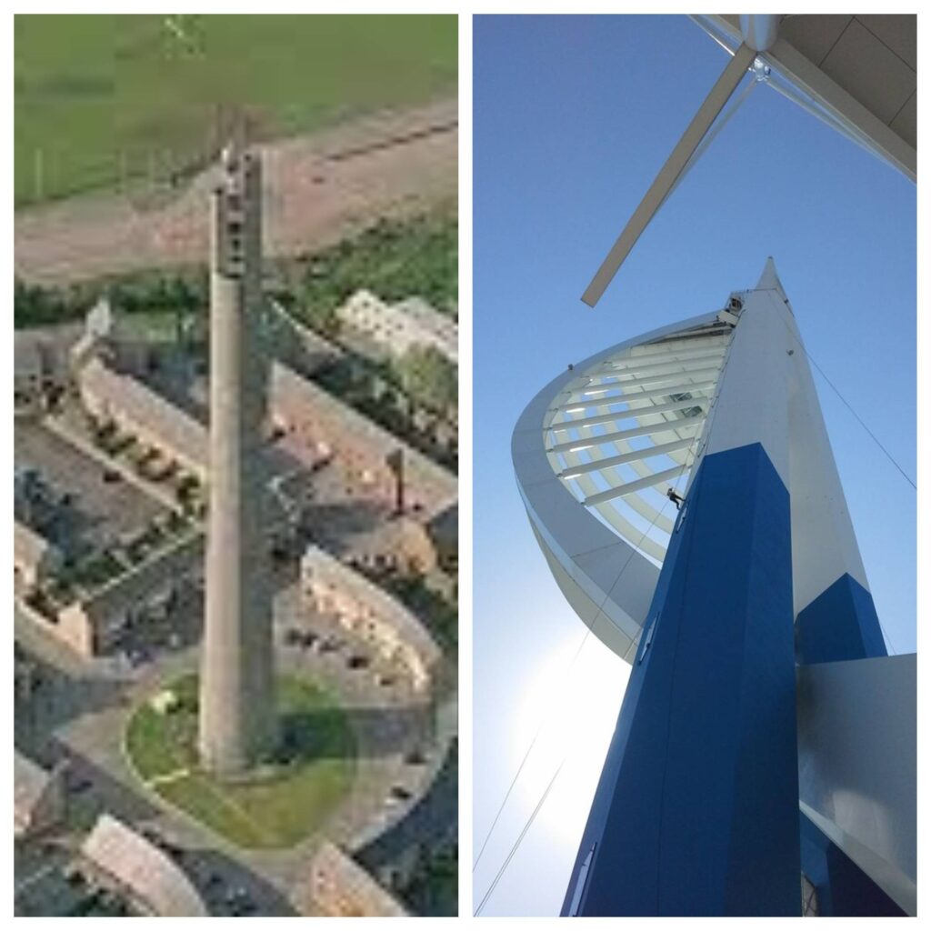 National Lift Tower and Spinnaker Tower as a collage