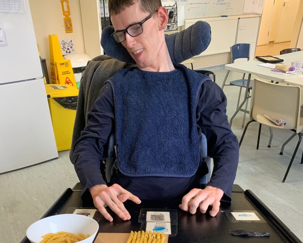 Person with craft items