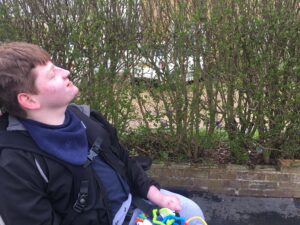 A student enjoys the fresh air